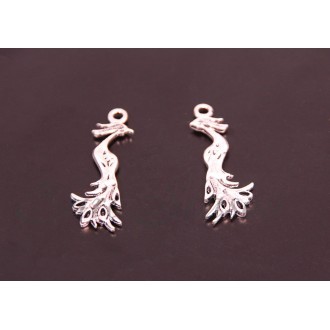 Подвеска мет.№331 12х22мм цв.Silver  (цена за 1шт)